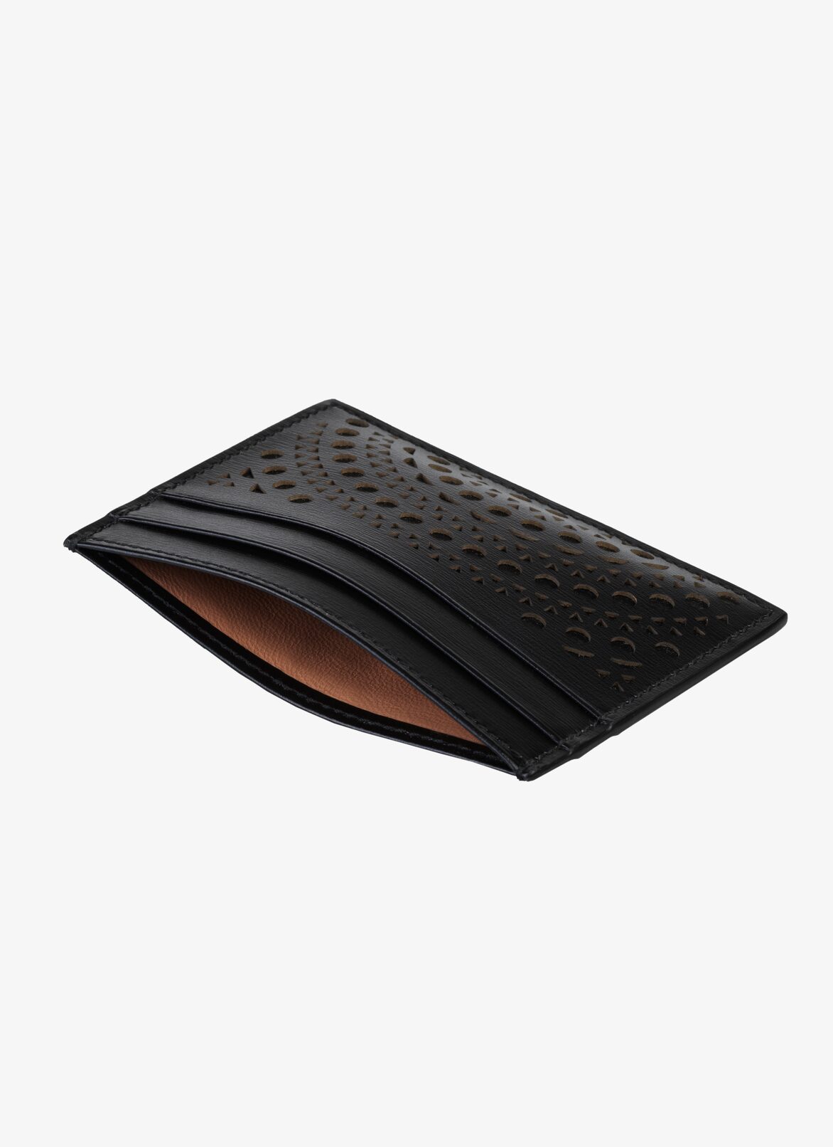 OPENWORK LEATHER CARDHOLDER ALAÏA BLACK OPENWORK LEATHER CARDHOLDER